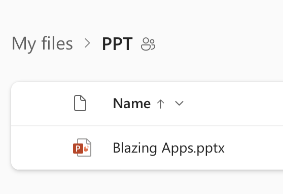 Uploading PPT under a public folder in OneDrive